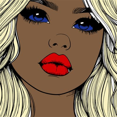 really realistic girl with lips