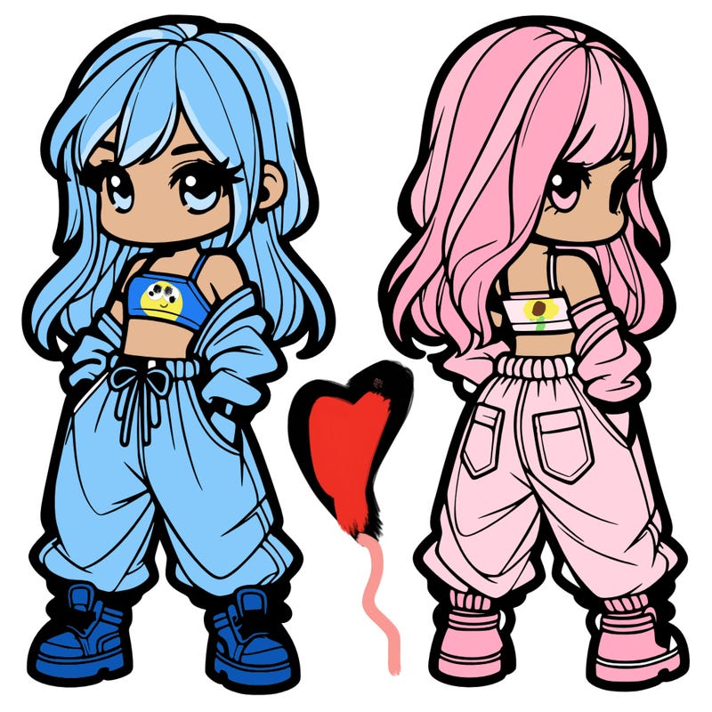 girl in crop top and baggy pants