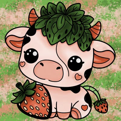 cute strawberry cow