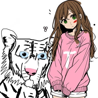 manga teen girl  in a sweater and baggy pants