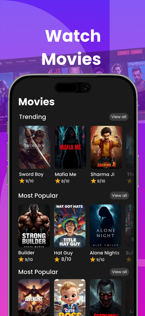 Pantalla de la aplicación L0kLok mostrando películas y dramas cortos de tendencia y populares