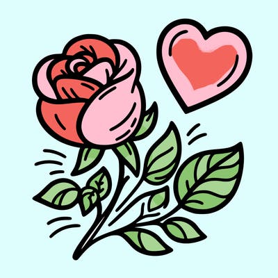 rose and heart