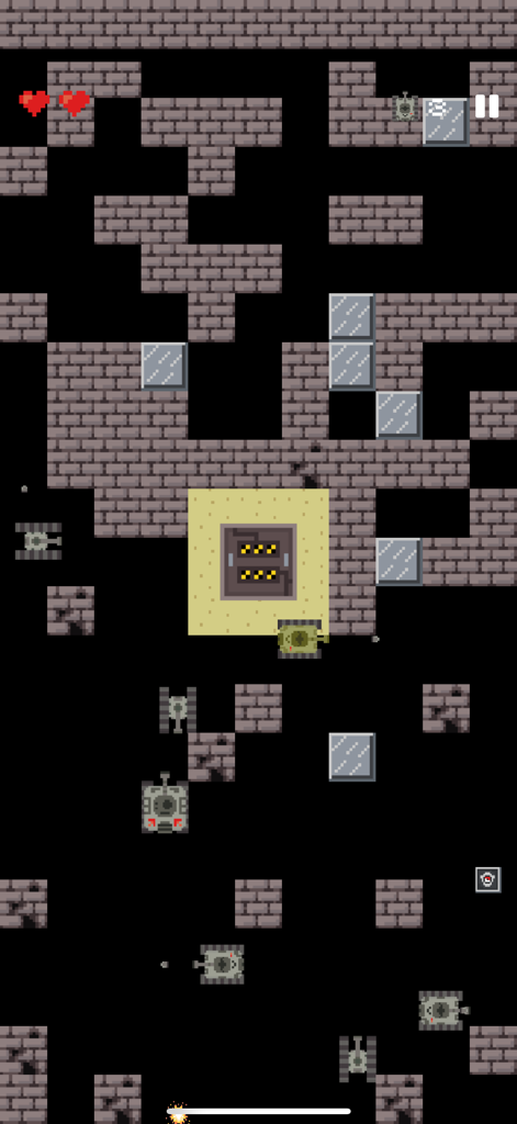 Tank - Armored Warfare - Batalha de tanques em pixel art de cima para baixo defendendo uma base de reator nuclear central de inimigos