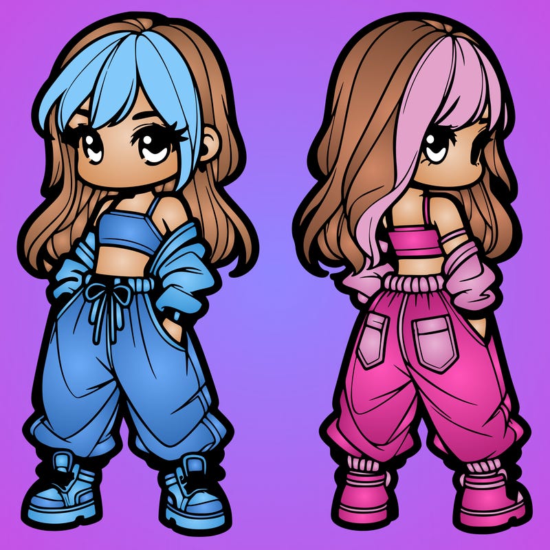 girl in crop top and baggy pants