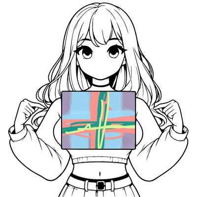 girl holding a blank sign in a long sleeve crop top