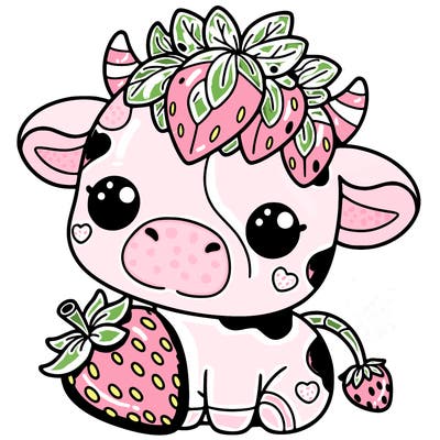 cute strawberry cow