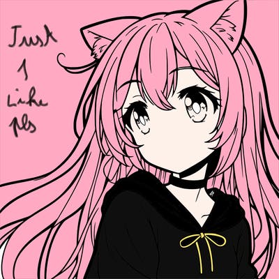 manga girl with cat ears on her head