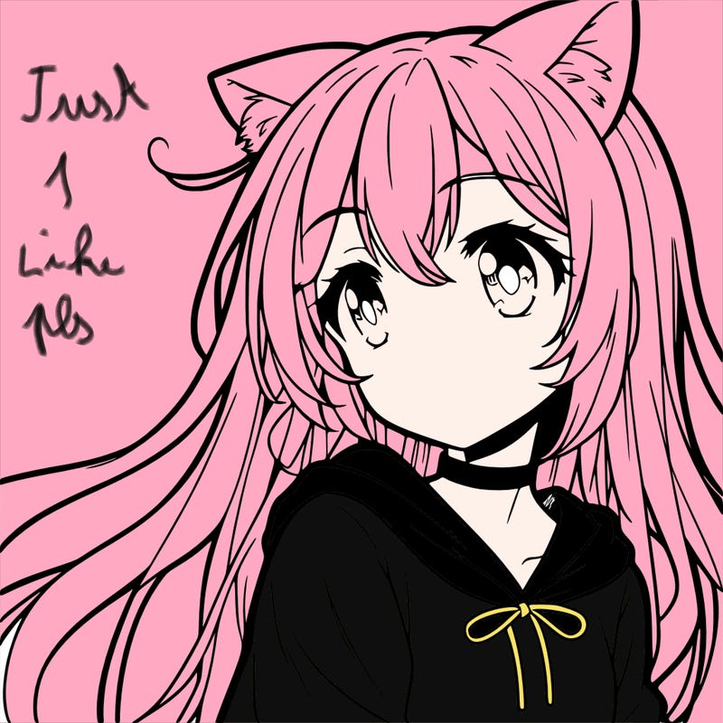 manga girl with cat ears on her head