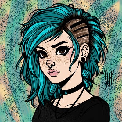 realistic punk style girl