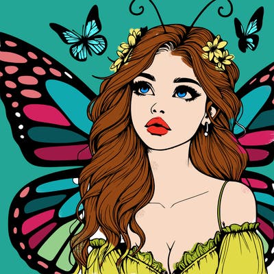 butterfly fairy realistic girl