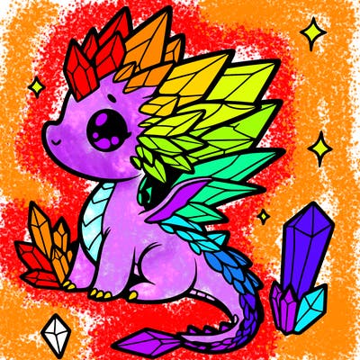 little cute crystal dragon