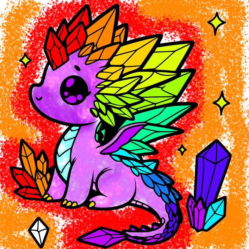 little cute crystal dragon
