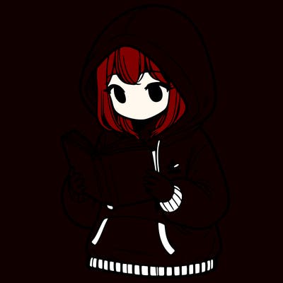 a girl in a hoodie reading a book