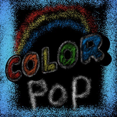 a sign that says color in bubble writing