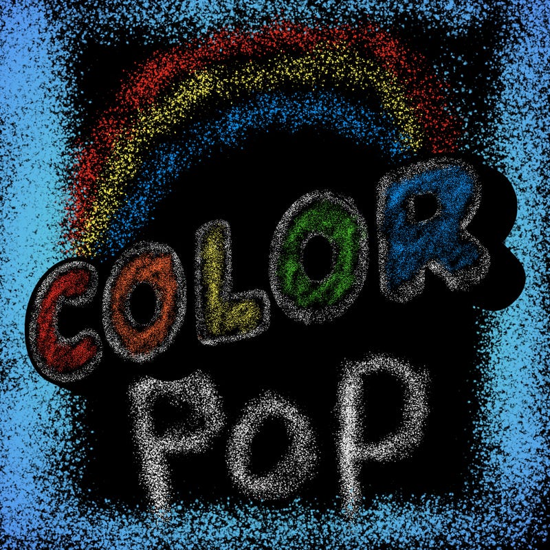 a sign that says color in bubble writing