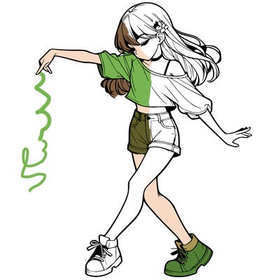 realistic girl danceing