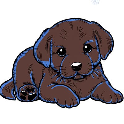 a cute realistic puppy