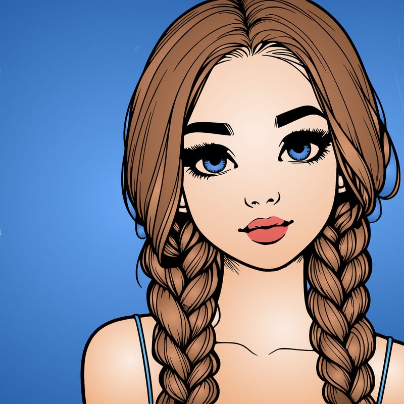realistic girl with braids