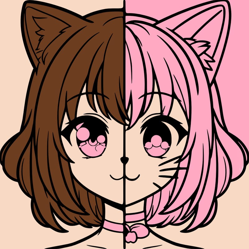half cat half human anime girl