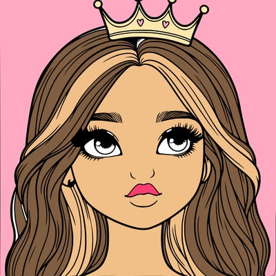 a realistic girl with a crown on