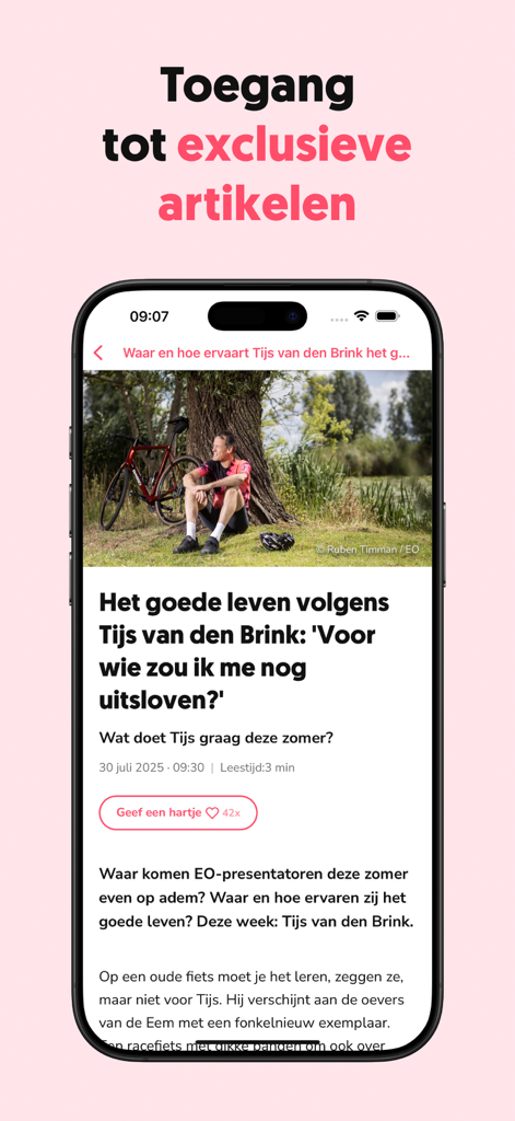 Uma tela de smartphone exibindo um artigo exclusivo baseado na fé do aplicativo Visie Magazine.