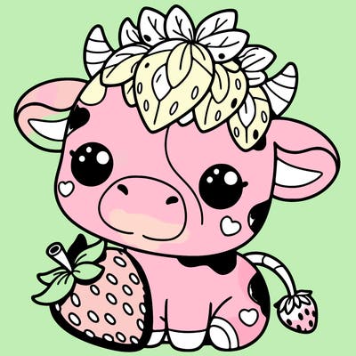 cute strawberry cow