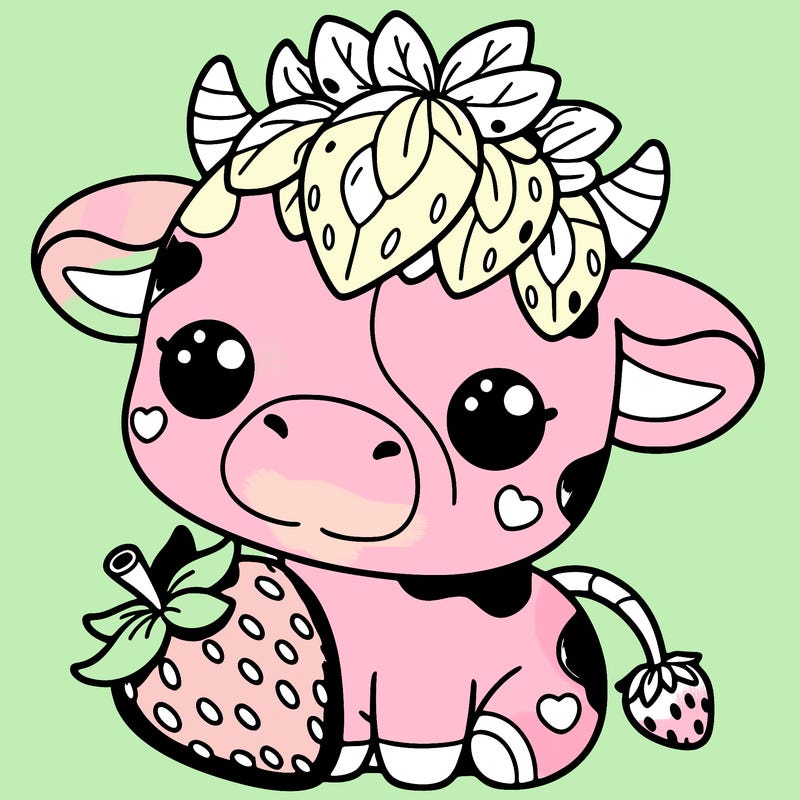 cute strawberry cow