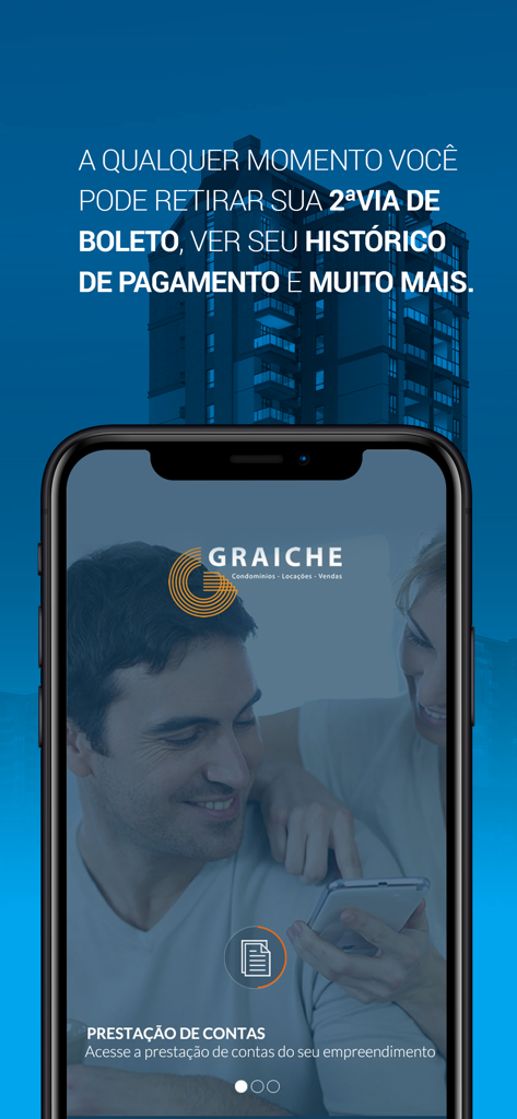 Graiche Condomínios - Graiche Condominos アプリの請求履歴と電子支払い機能に焦点を当てたスクリーンショット
