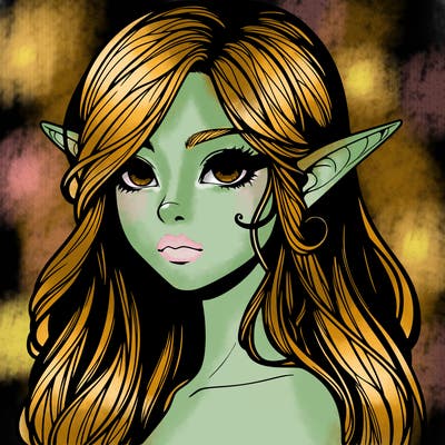 elf girl realistic dark fantasy