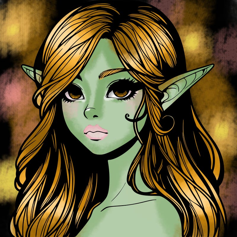 elf girl realistic dark fantasy
