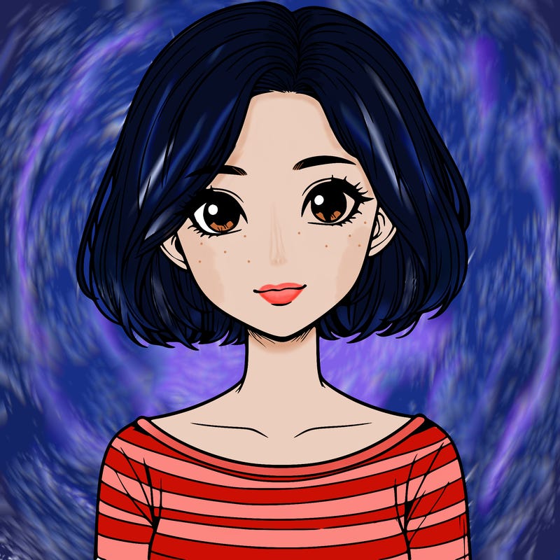 realistic girl with short hair