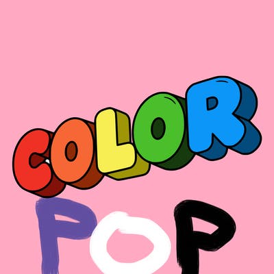 a sign that says color in bubble writing