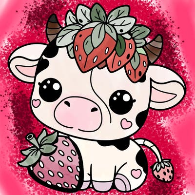 cute strawberry cow