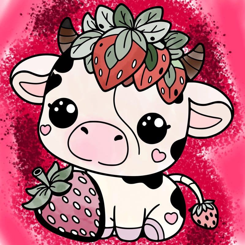 cute strawberry cow