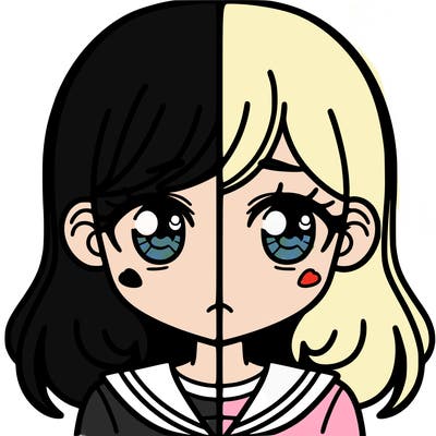 a split of a girl