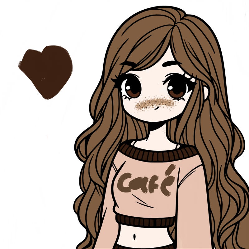 girl with long hair and a crop top with a sweater