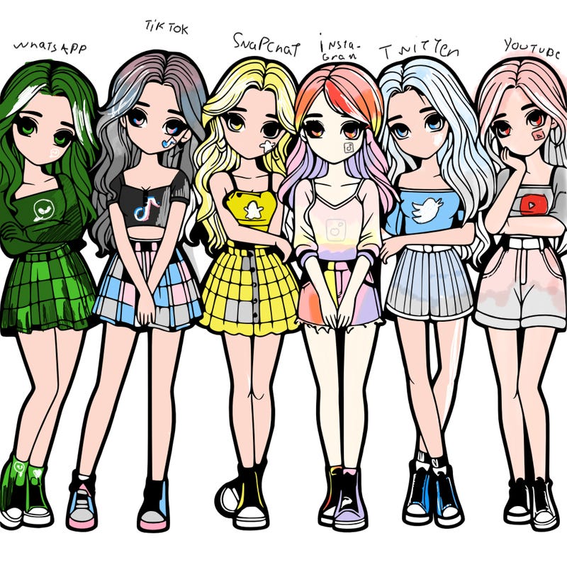 a group of girls realistic