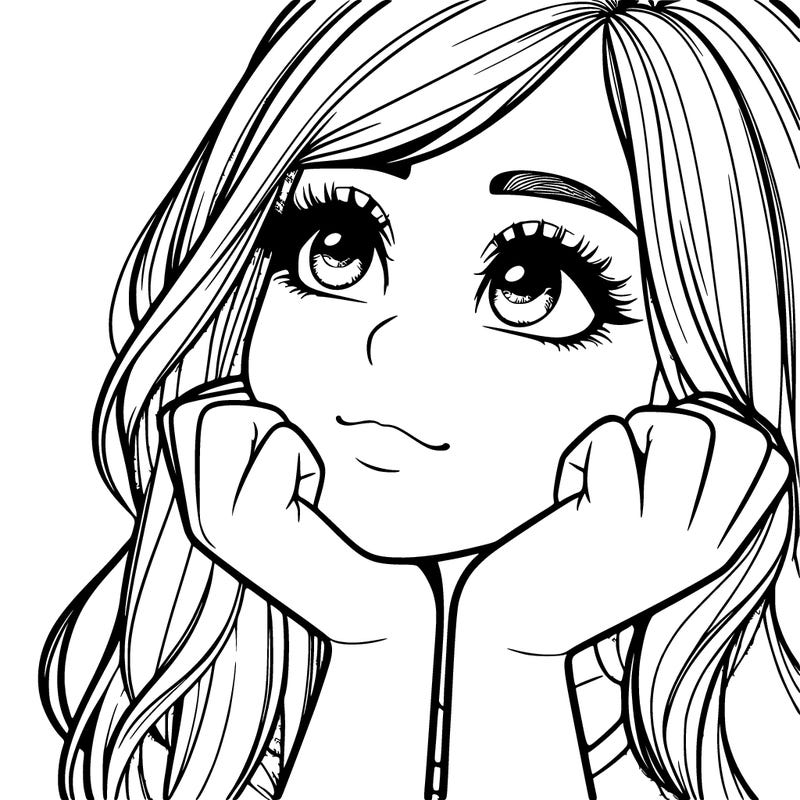 realistic girl day dreaming