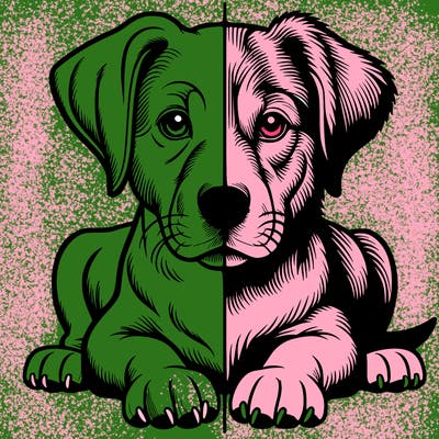 realistic dog split picture