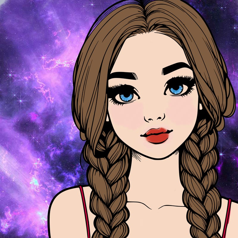 realistic girl with braids