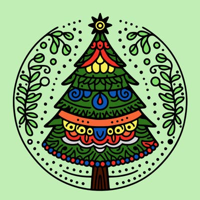 mandala sapin de noel