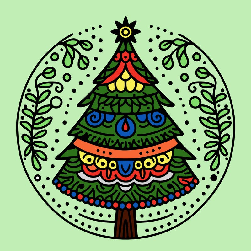 mandala sapin de noel