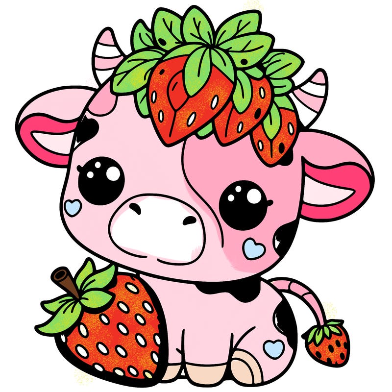cute strawberry cow