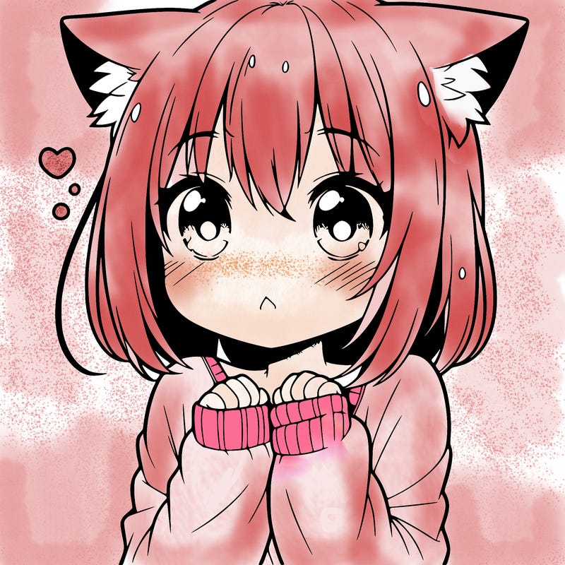 shy anime catgirl