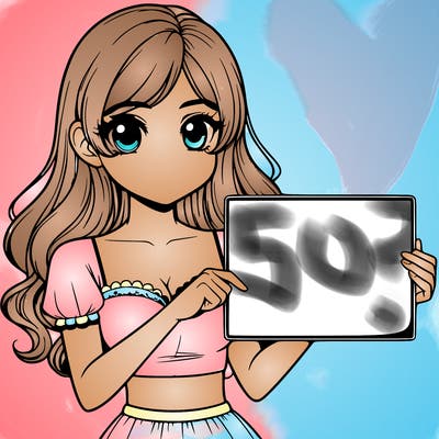 realistic pretty girl holding blank sign