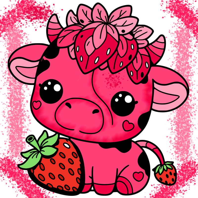 cute strawberry cow