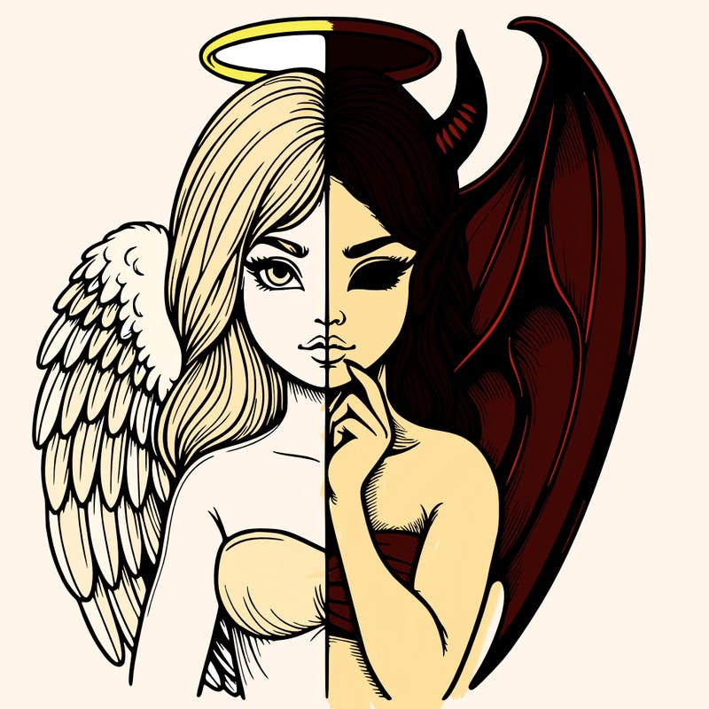 realistic angel half demon