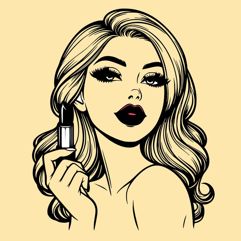 realistic woman wearing lipstick