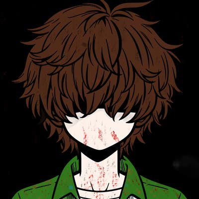 manga boy fluffy hair covering his eyes