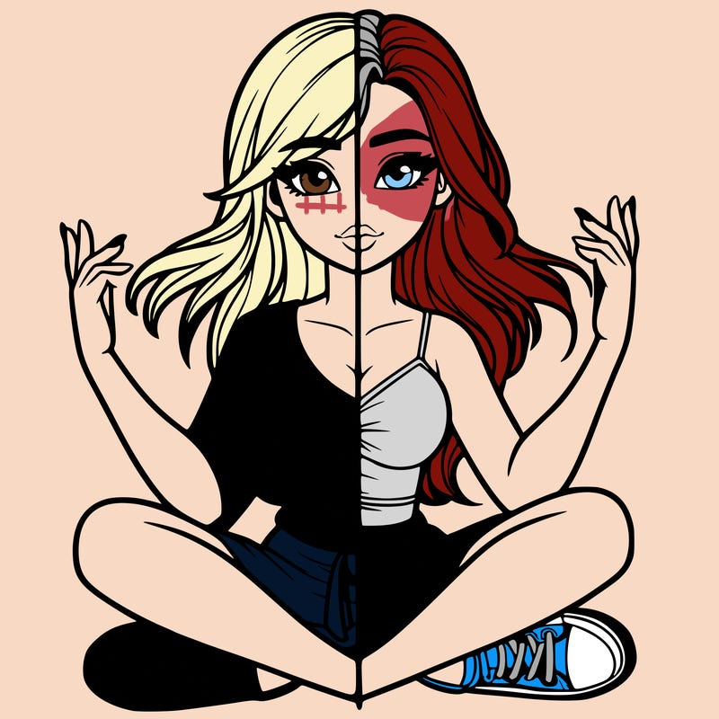 realistic girl split